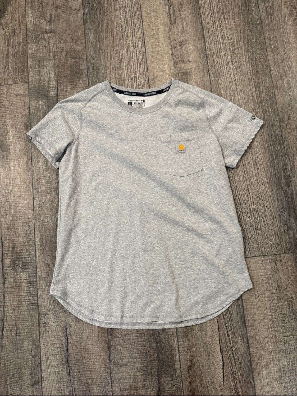 Carhartt Force Heather Gray Short-Sleeve Pocket Tee Relaxed Fit